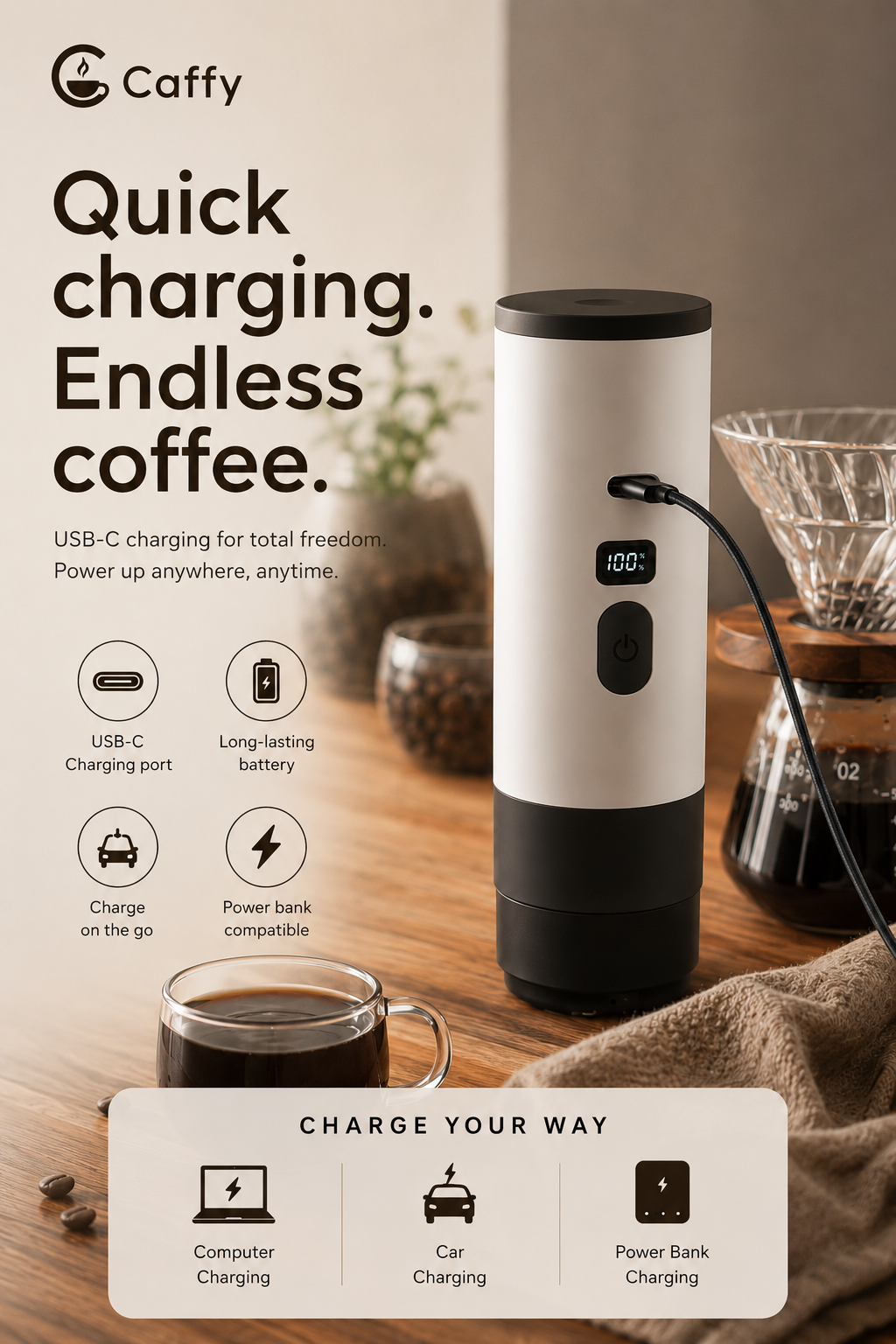 Caffy – Portable Automatic Coffee Maker